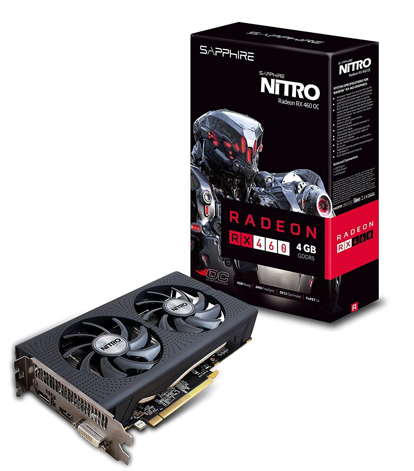 SAPPHIRE Radeon RX 460 OC (4GB DDR5) Graphics Card for Gaming PC