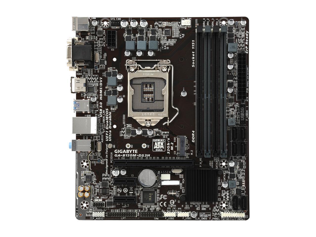 GIGABYTE GA-B150M-DS3H Intel Compatible Motherboard for Desktop Computer/PC
