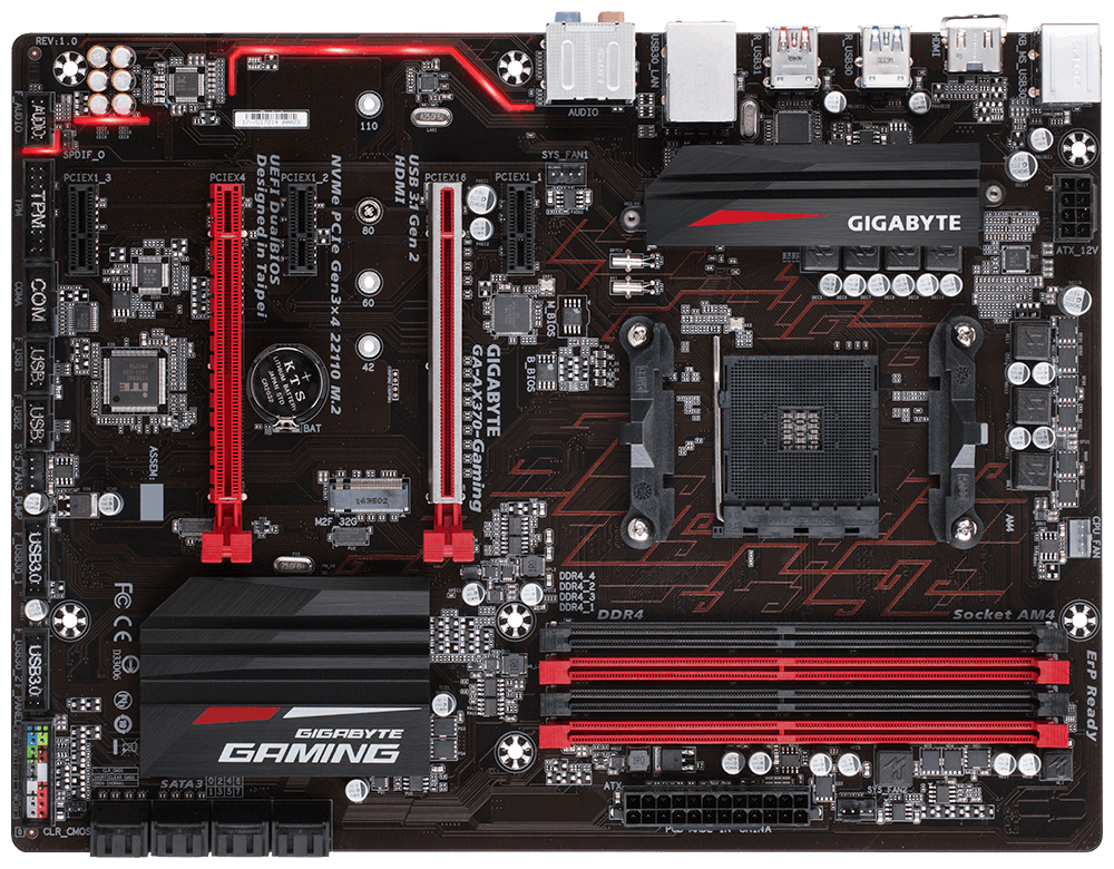 Gigabyte GA-AX370-GAMING AMD Compatible Motherboard for Desktop Computer/PC