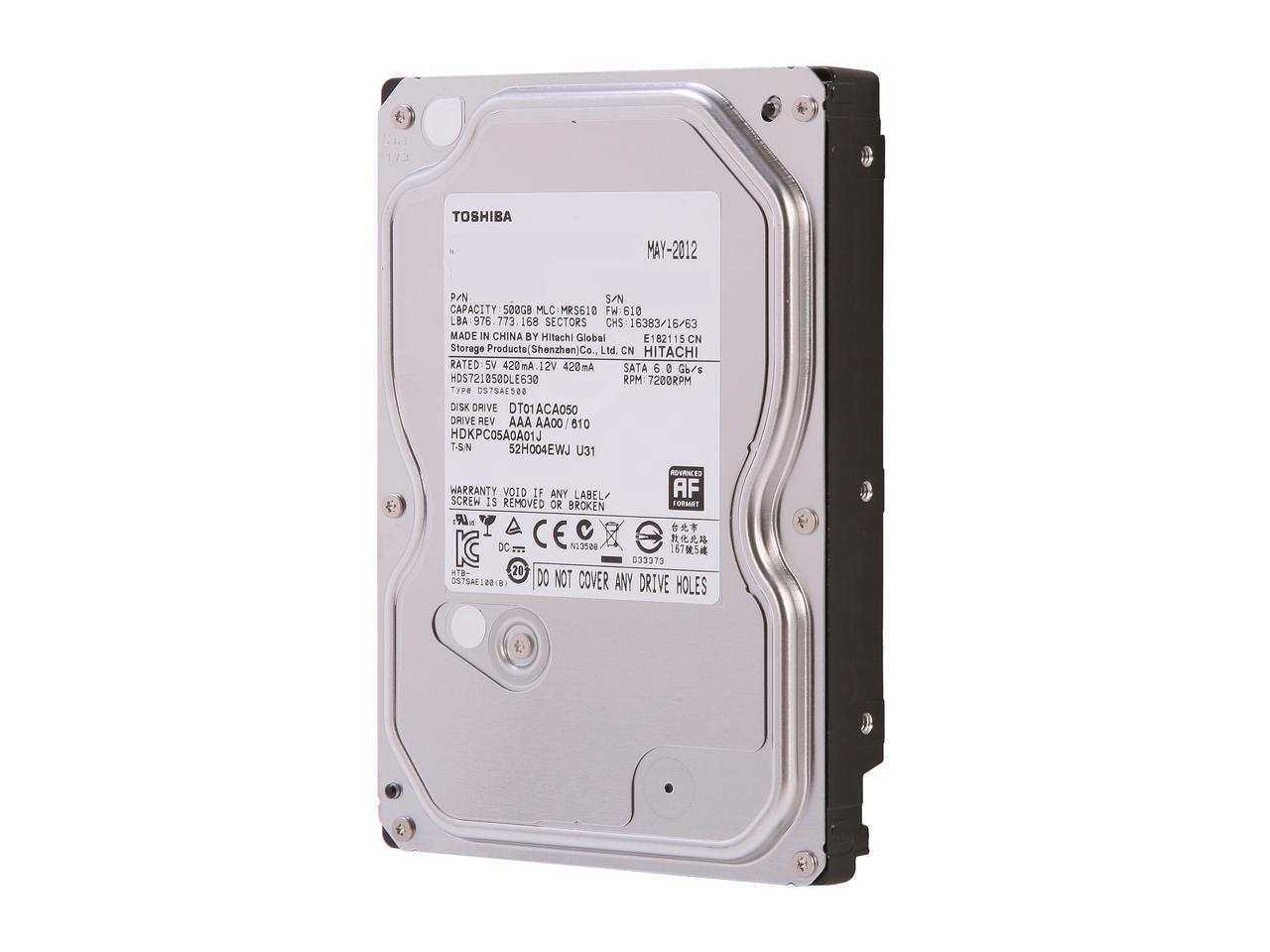 TOSHIBA 500GB SATA Internal Hard Disk for Desktop/PC