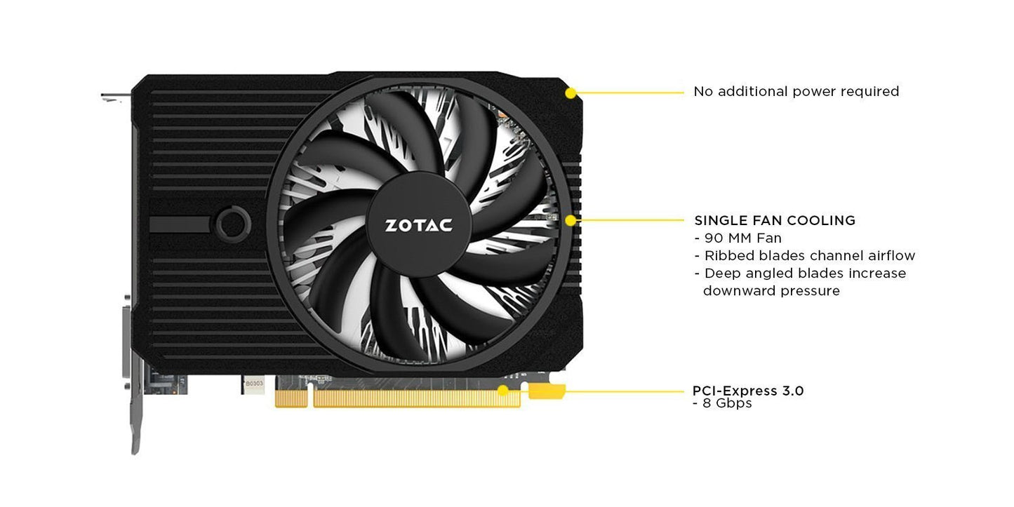 ZOTAC GeForce GTX 1050Ti 4GB DDR5 Graphics Card for Gaming PC