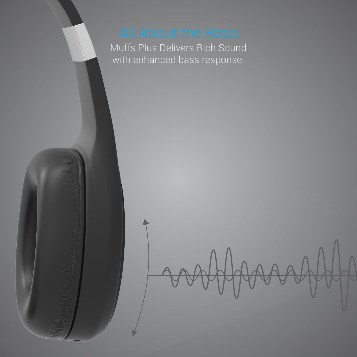 PORTRONICS POR (762) Muffs Plus Wireless Bluetooth Headphone