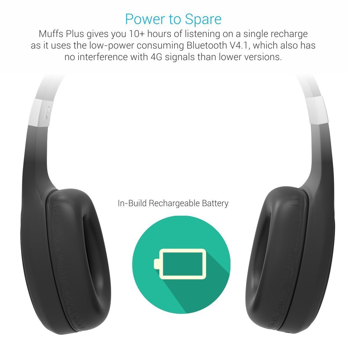 PORTRONICS POR (762) Muffs Plus Wireless Bluetooth Headphone