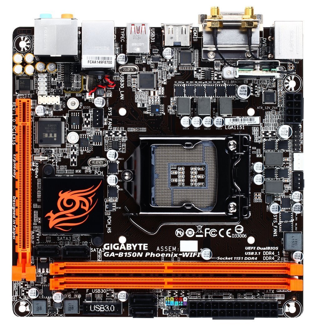 GIGABYTE B150N PHOENIX WIFI Intel Compatible Motherboard for Desktop Computer/PC