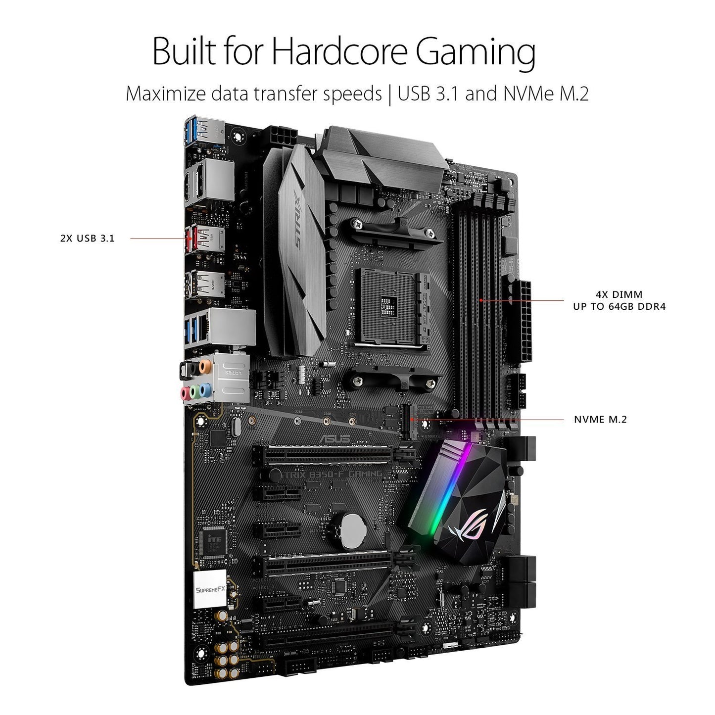 ASUS B350-F GAMING Compatible Motherboard for Desktop Computer/PC