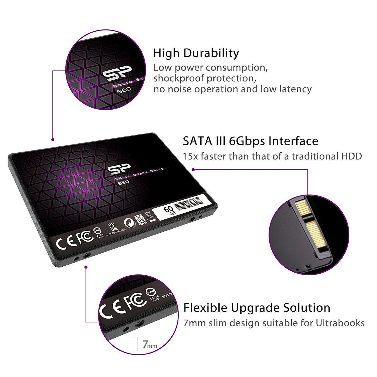 SILICON POWER 60GB SSD For Desktop/Laptop
