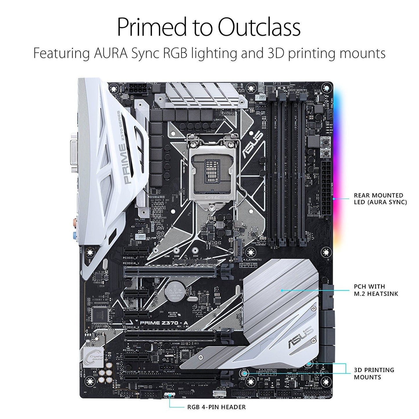 ASUS PRIME Z370-A LGA1151 Intel Compatible Motherboard for Desktop Computer/PC