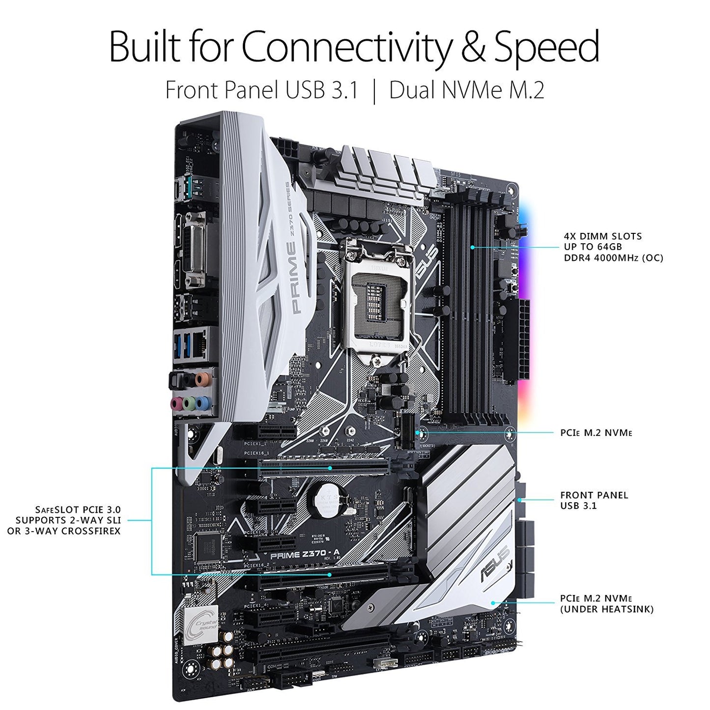 ASUS PRIME Z370-A LGA1151 Intel Compatible Motherboard for Desktop Computer/PC