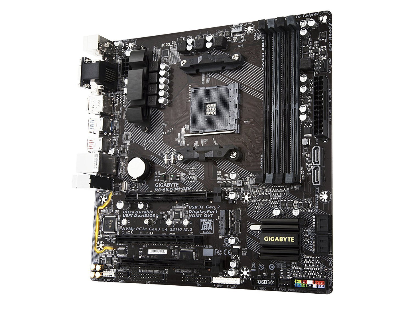 GIGABYTE AB350M-D3H AMD Compatible Motherboard for Desktop Computer/PC