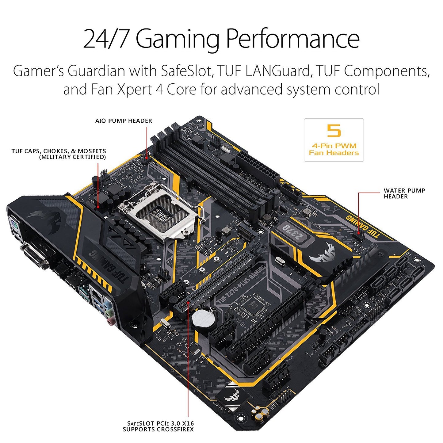 ASUS Z370 PLUS GAMING Intel Compatible Motherboard for Desktop Computer/PC