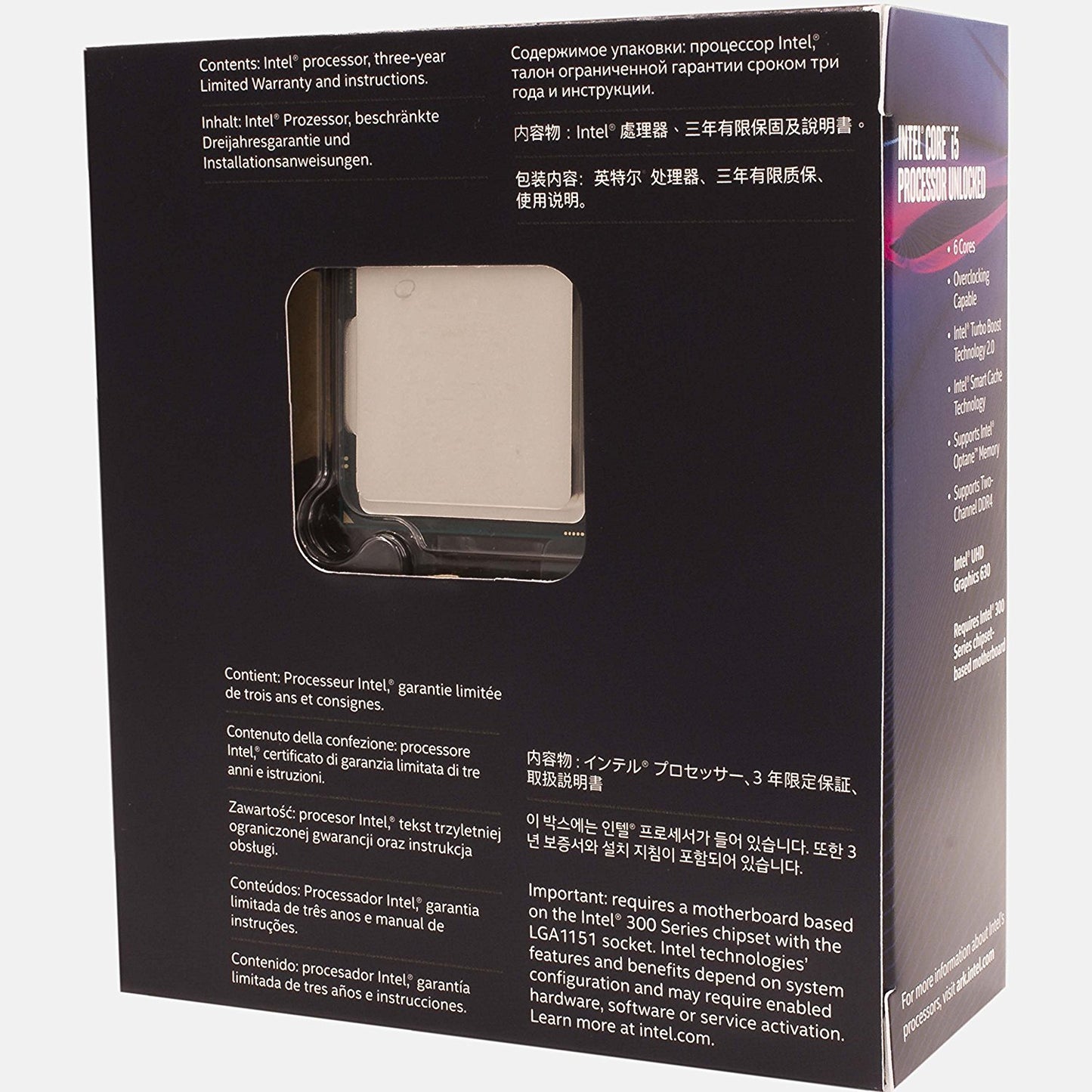 INTEL i5 (8600K) 8th Generation (1151) Desktop Computer Processor with Unlocked Core Clock Multiplier for Overclocking