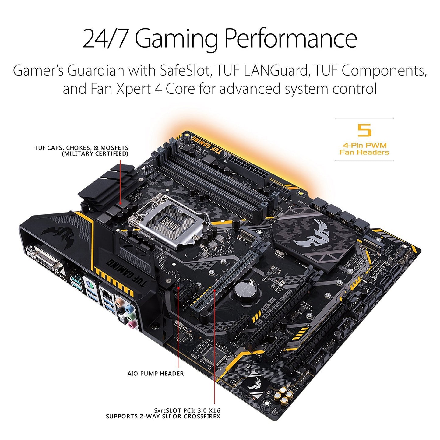 ASUS TUF Z370-PRO GAMING Intel Compatible Motherboard for Desktop Computer/PC