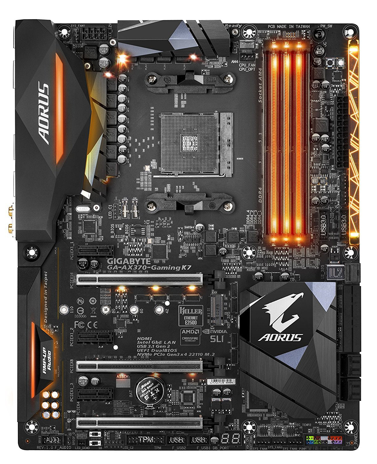 GIGABYTE AX370 GAMING K7 Compatible Motherboard for Desktop Computer/PC