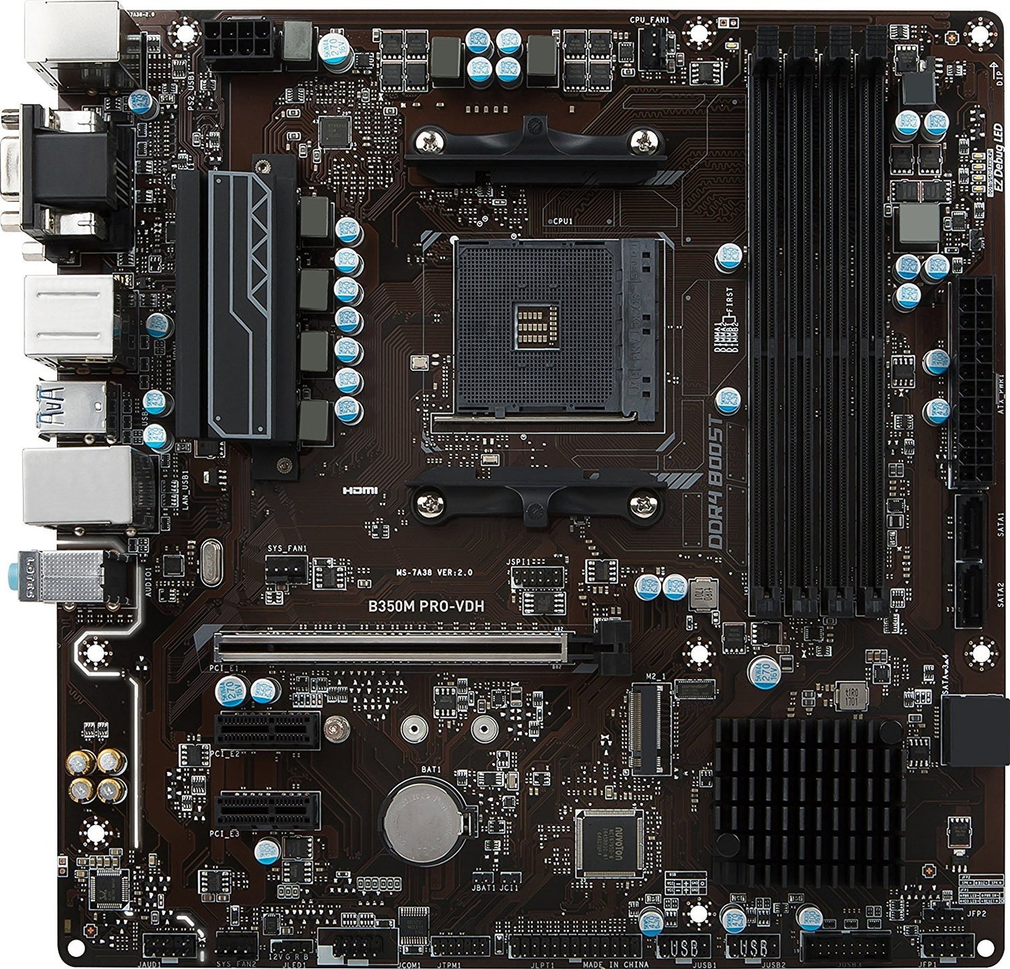 MSI B350M PRO VDH AMD Compatible Motherboard for Desktop Computer/PC