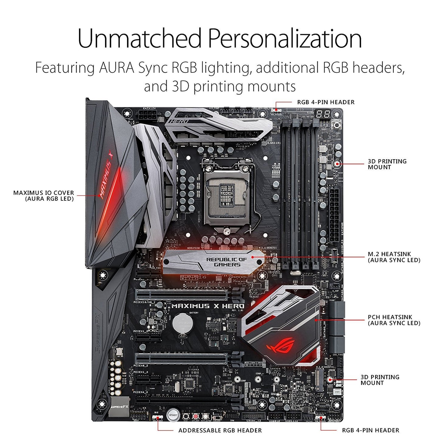 ASUS ROG MAXIMUS X HERO Intel Compatible Motherboard for Desktop Computer/PC