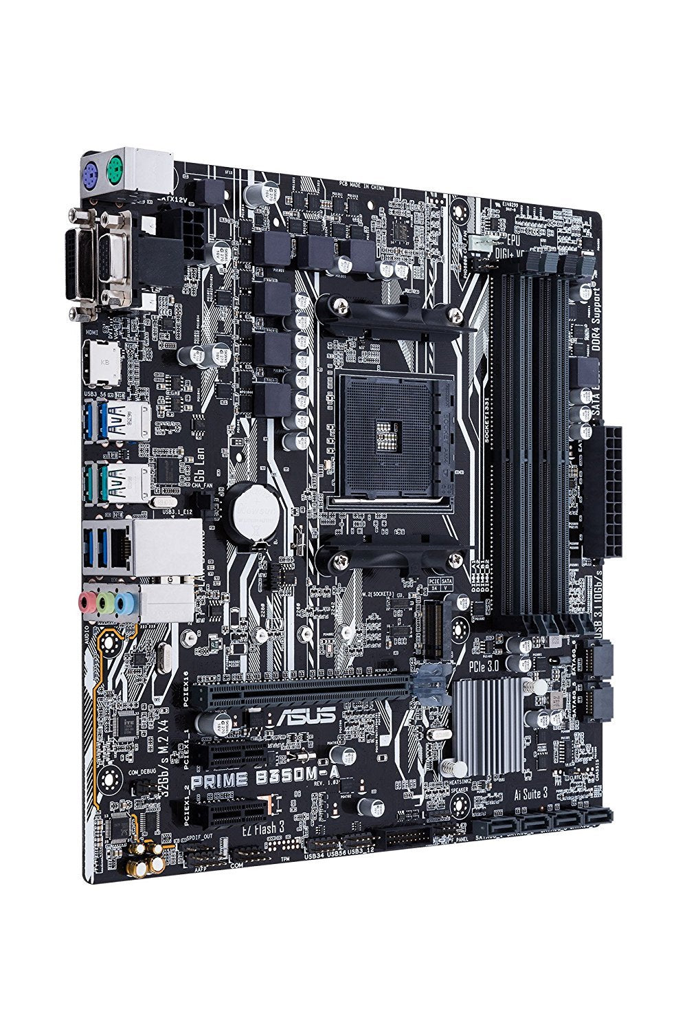 ASUS PRIME-B350M-A AMD Compatible Motherboard for Desktop Computer/PC