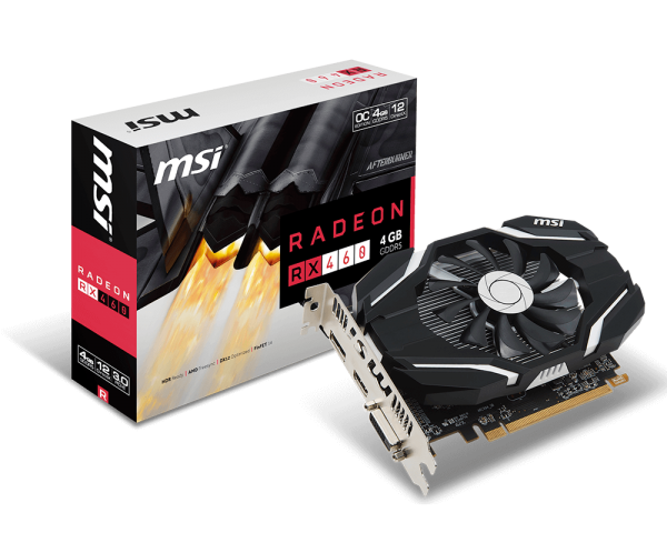 MSI RADEON RX 460 4GB OC DDR5 Graphics Card for Gaming PC