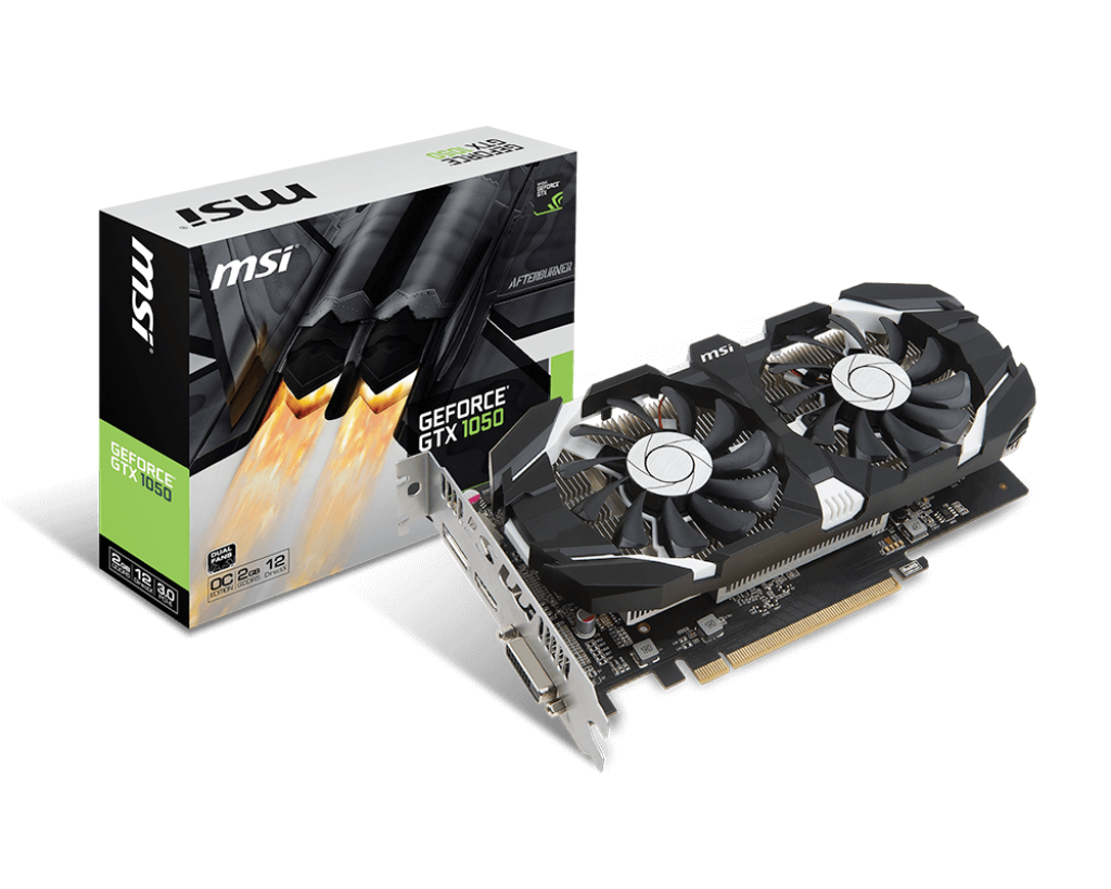 MSI GeForce GTX 1050 2GB OC DUAL FAN Graphics Card for Gaming PC