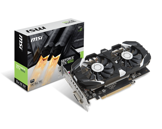 MSI GeForce GTX 1050 2GB OC DUAL FAN Graphics Card for Gaming PC