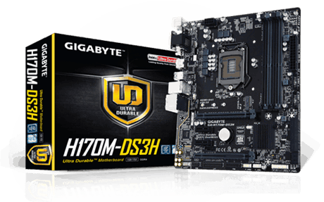 GIGABYTE H170M-DS3H (1151) Intel Compatible Motherboard for Desktop Computer/PC