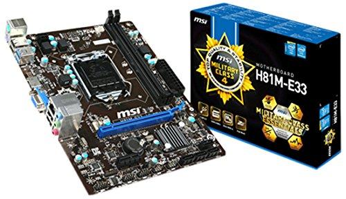MSI H81M-E33 Socket LGA1150 Intel Compatible Motherboard for Desktop Computer/PC