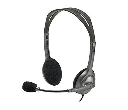 Logitech H111 Stero Headset, Black & Grey