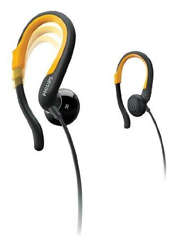 Philips SHS 4800 Earhook Headphones (Black/Yellow)