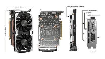 ZOTAC Amp Edition GeForce GTX1060 6GB DDR5 Graphic Cards for Gaming PC