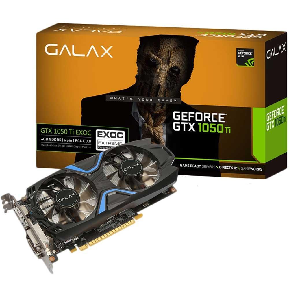 GALAX GeForce GTX 1050Ti EXOC 4GB 128-bit DDR5 Graphics Card for Gaming PC