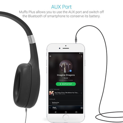 PORTRONICS POR (762) Muffs Plus Wireless Bluetooth Headphone