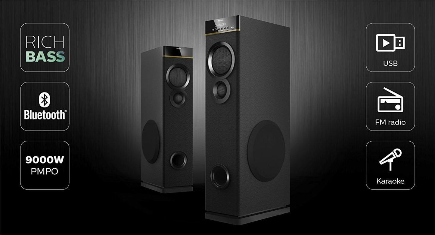 Philips SPA9080B BT Multimedia Tower Speakers (Black)