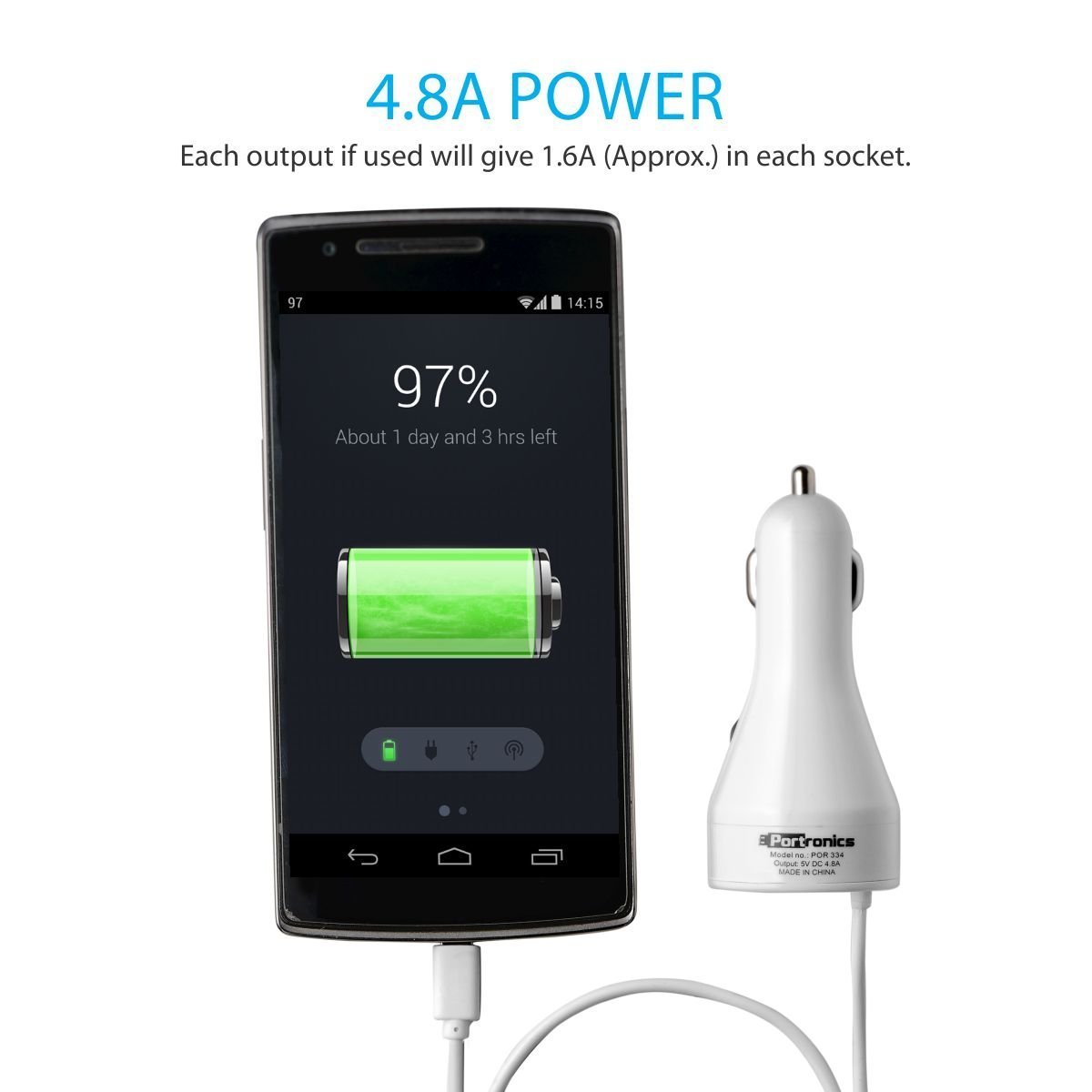 PORTRONIC 334 Car Power 2 3USB Port