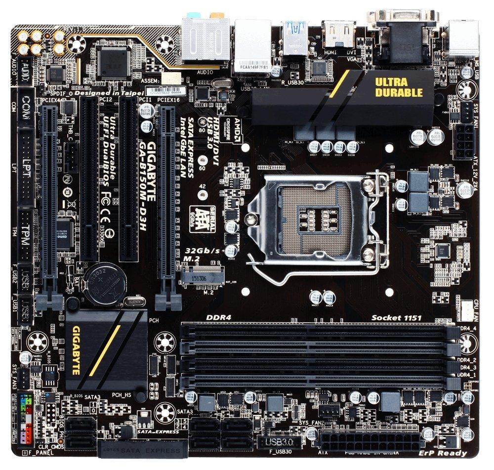 GIGABYTE B150M-D3H (1151) Intel Compatible Motherboard for Desktop Computer/PC