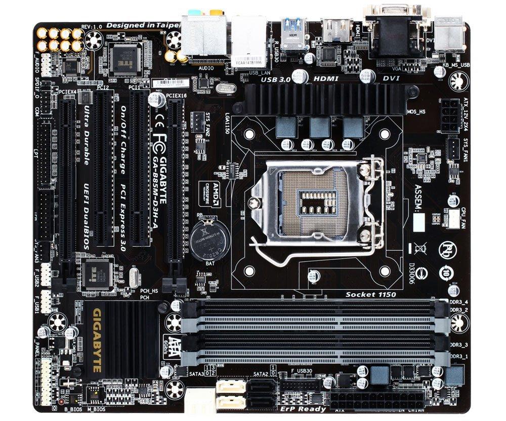 GIGABYTE B85M-D3H-A (1150) Intel Compatible Motherboard for Desktop Computer/PC
