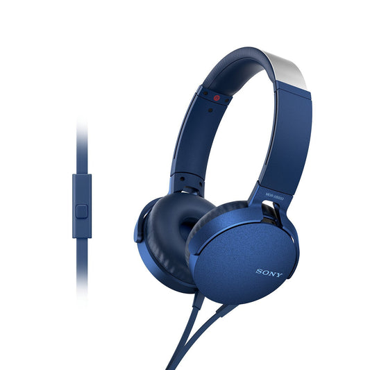 SONY MDR-XB 550AP On-Ear Headphones with Mic (Blue)