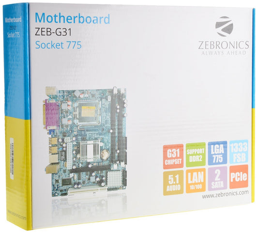 ZEBRONICS G31 (775) Intel Compatible Motherboard for Desktop Computer/PC