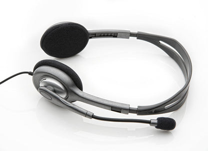 Logitech H110 Stereo Headset, Black & Grey