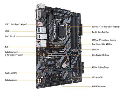 GIGABYTE Z370 HD3P LGA1151 Intel Compatible Motherboard for Desktop Computer/PC