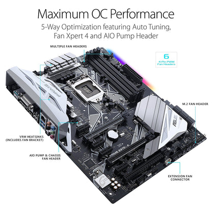 ASUS PRIME Z370-A LGA1151 Intel Compatible Motherboard for Desktop Computer/PC