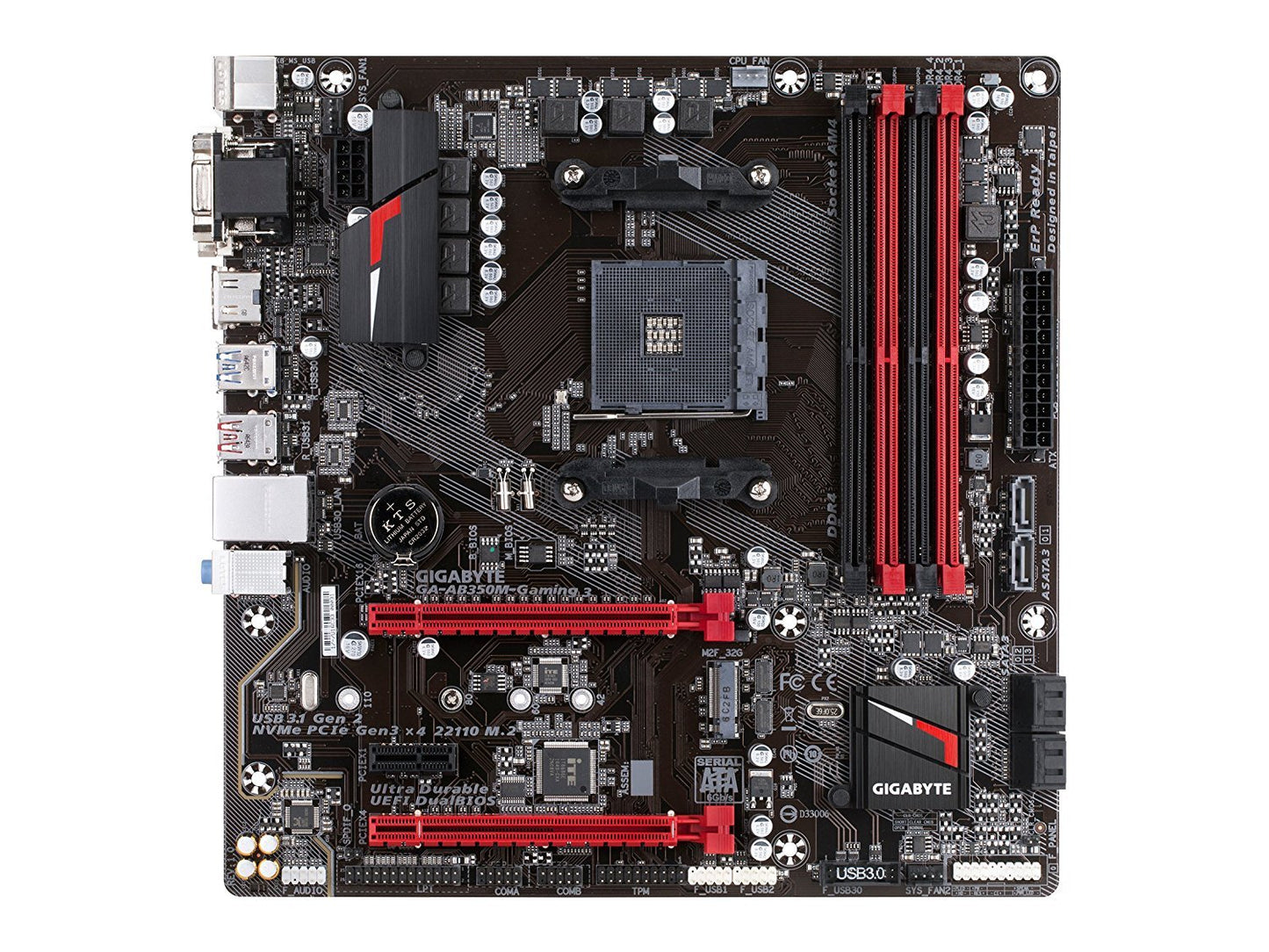 GIGABYTE AB350M GAMING 3 AMD Compatible Motherboard for Desktop Computer/PC