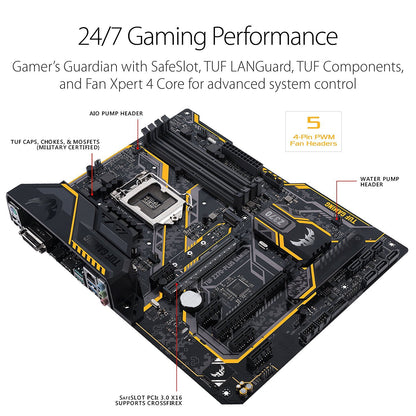 ASUS Z370 PLUS GAMING Intel Compatible Motherboard for Desktop Computer/PC