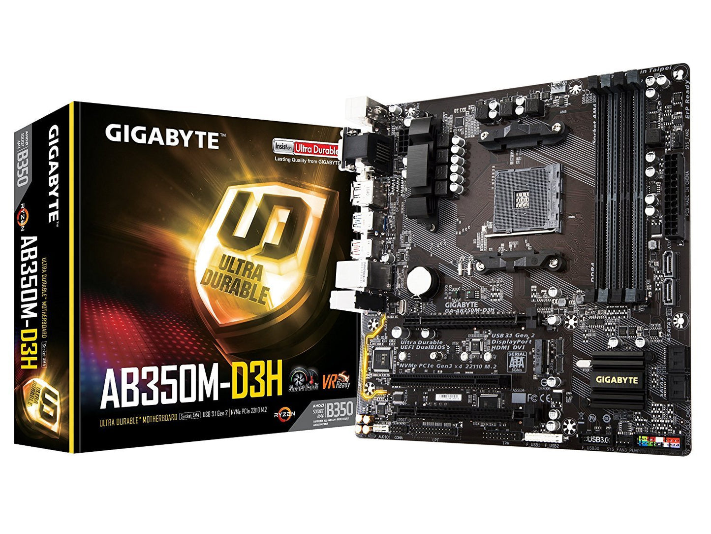 GIGABYTE AB350M-D3H AMD Compatible Motherboard for Desktop Computer/PC