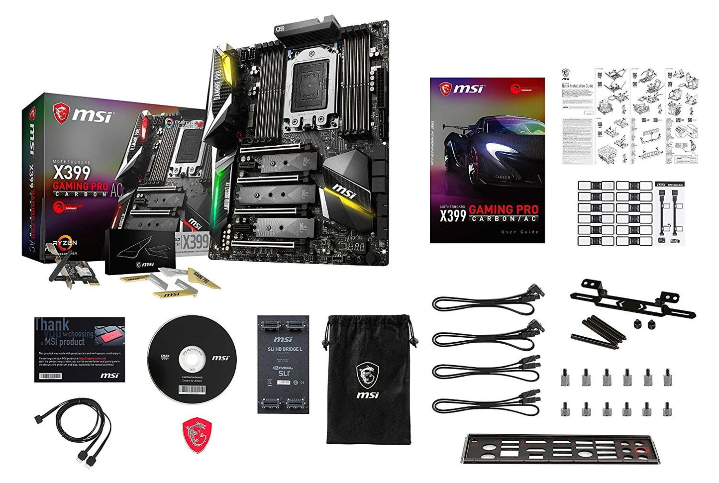 MSI X399 GAMING PRO CARBON AC AMD Compatible Motherboard for Desktop Computer/PC