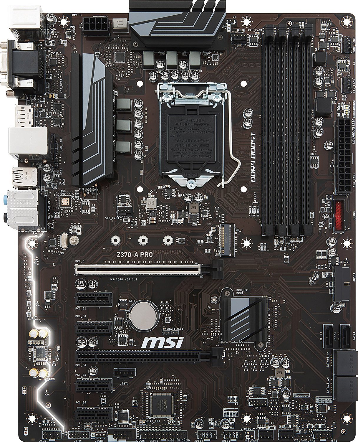 MSI Z370-A PRO Intel Compatible Motherboard for Desktop Computer/PC