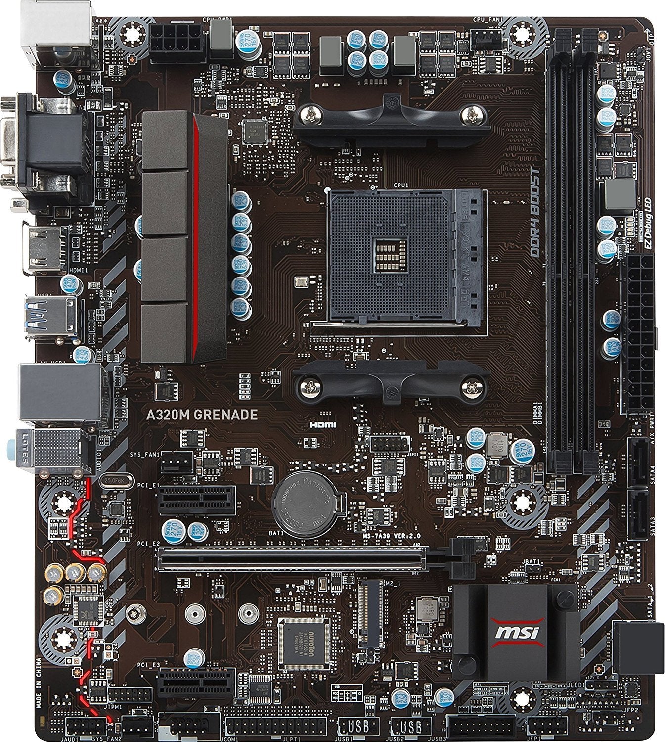 MSI A320M GRENADE Compatible Motherboard for Desktop Computer/PC