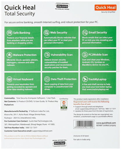 Quick Heal Total Security - 1 PC, 3 Years