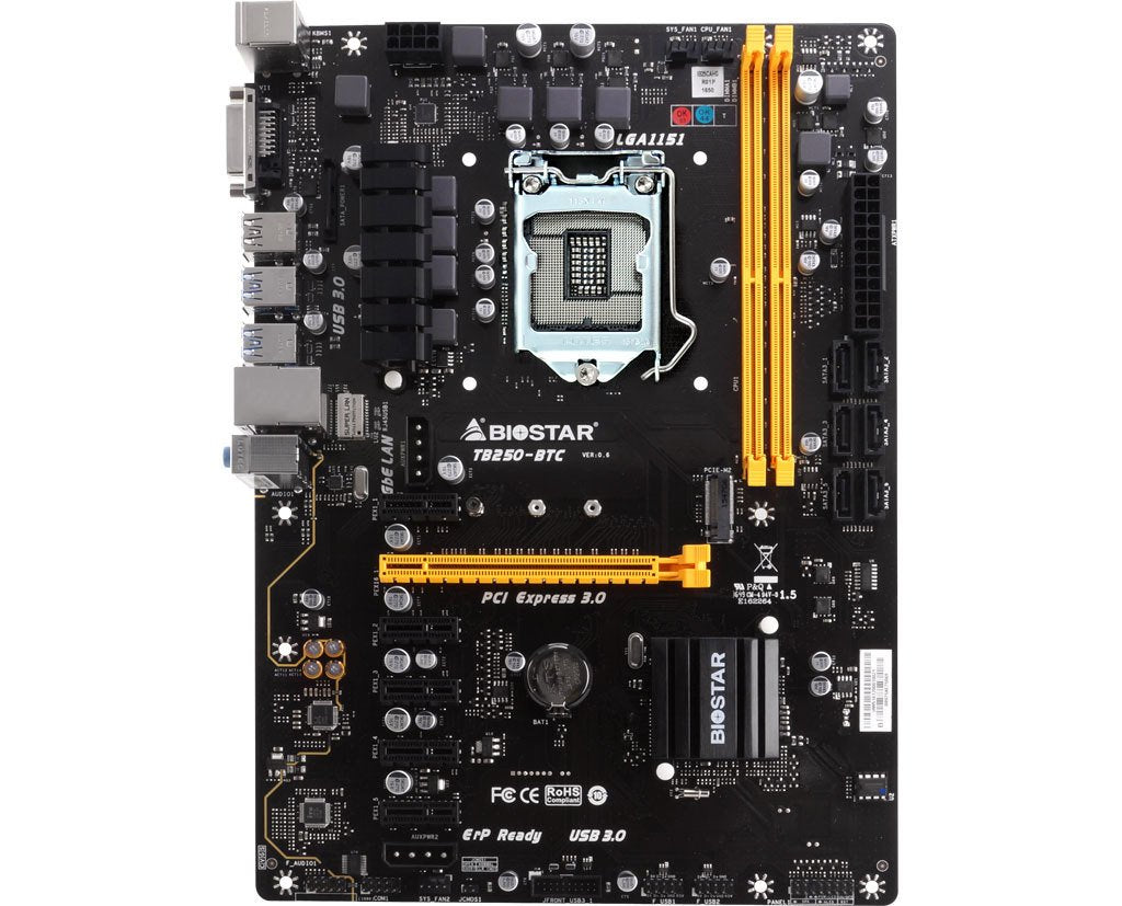 BIOSTAR TB250-BTC Intel Compatible Motherboard for Desktop Computer/PC