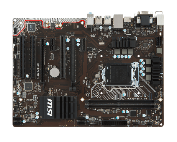 MSI H110 PC MATE Intel Compatible Motherboard for Desktop Computer/PC