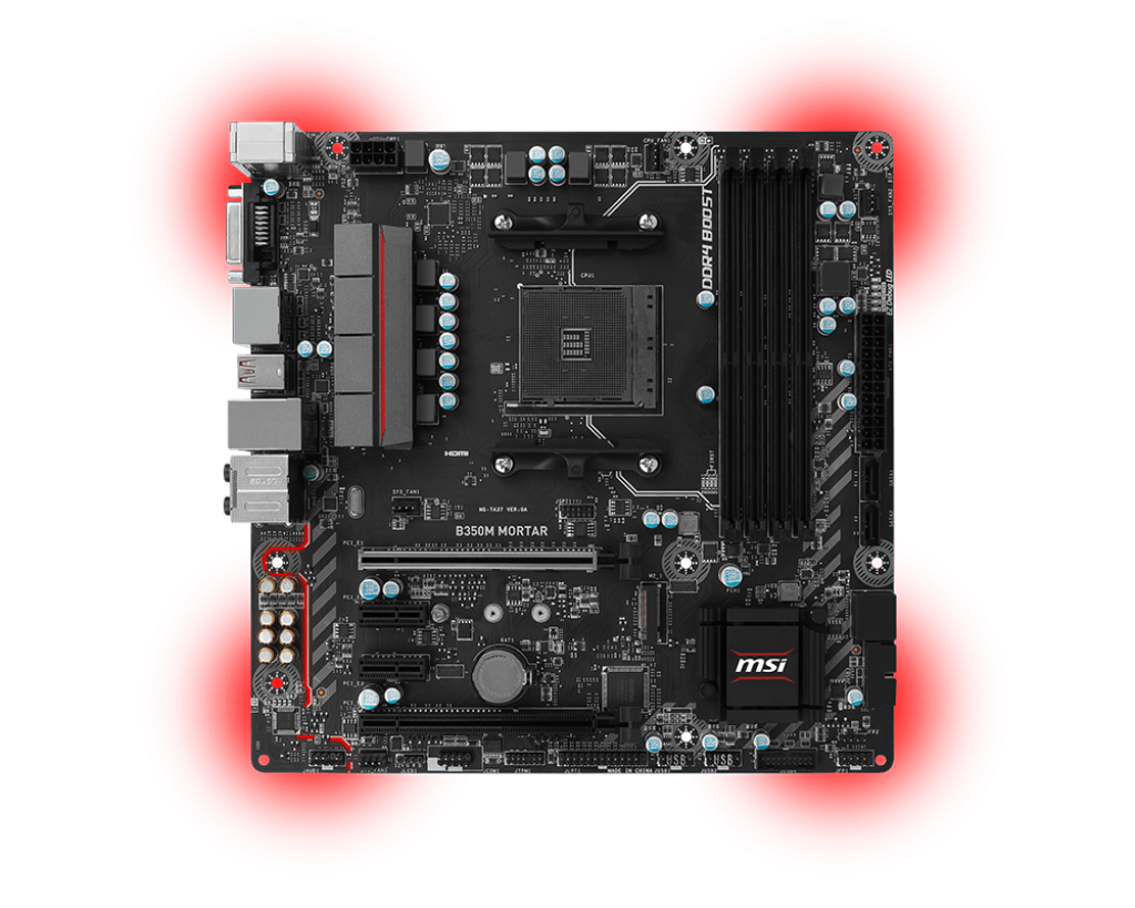 MSI B350M MORTAR AMD Compatible Motherboard for Desktop Computer/PC